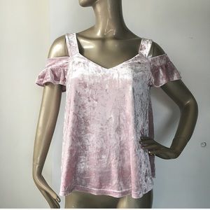 Venus Crushed Velvet Cold Shoulder Top